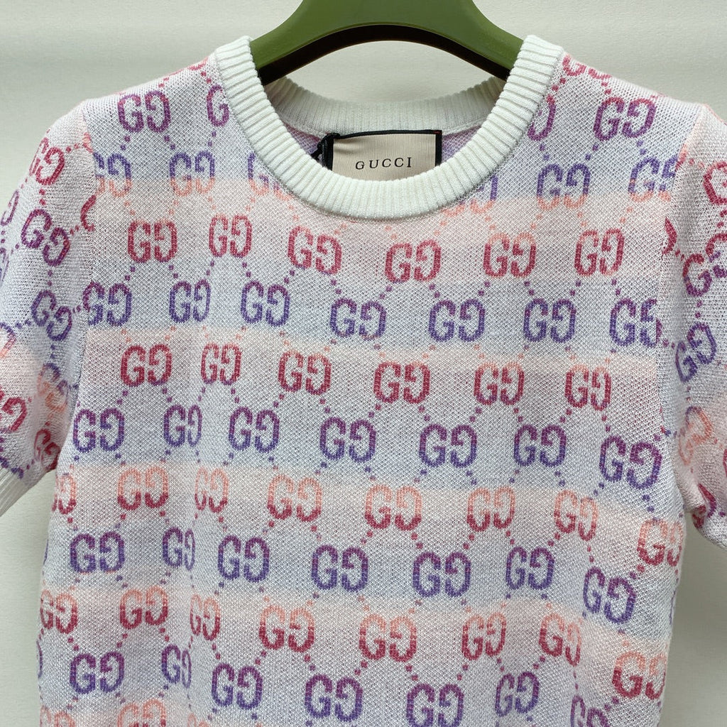 GUCCI SHORT-SLEEVE KNIT TOP 232146