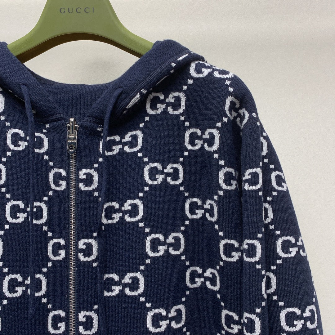 GUCCI ZIP-UP KNIT JACKET 232193