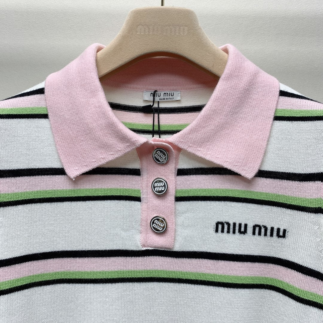 MIUMIU KNIT POLO SHIRT 268104