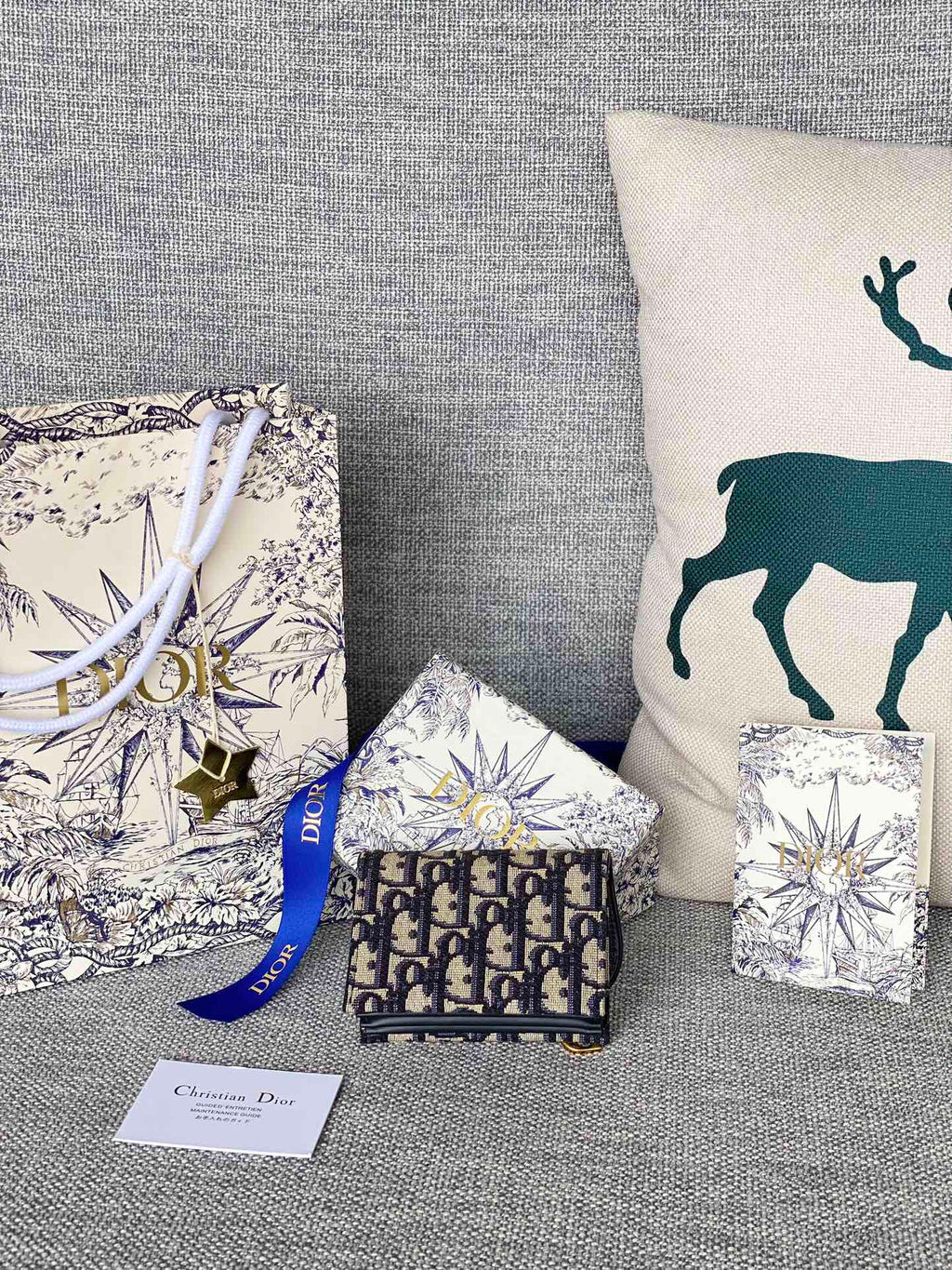 SADDLE LOTUS WALLET 11 IN BLACK MONOGRAM OBLIQUE JACQUARD