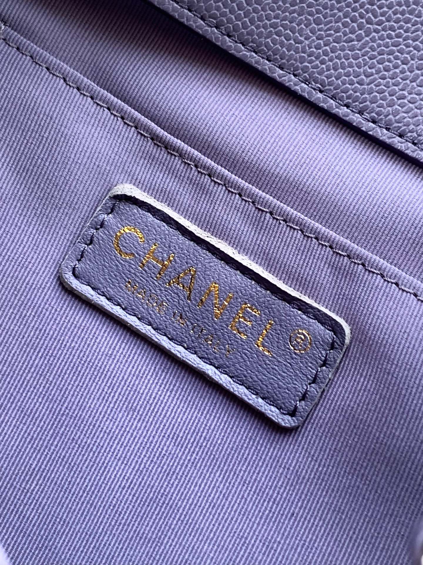 CHANEL 25S BACKPACK 17.5 CM IN PURPLE LAMBSKIN
