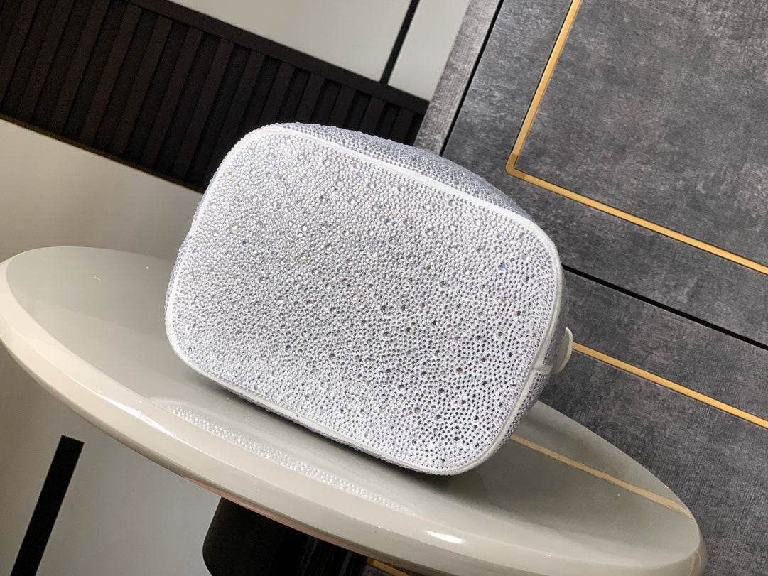 CHANEL 25S SHOPPING BAG 18 CM IN SILVER RHINESTONE-STUDDED