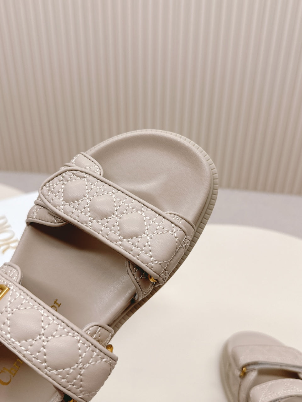 DIOR BACK-STRAP SANDALS 25S IN LIGHT BEIGE CALFSKIN