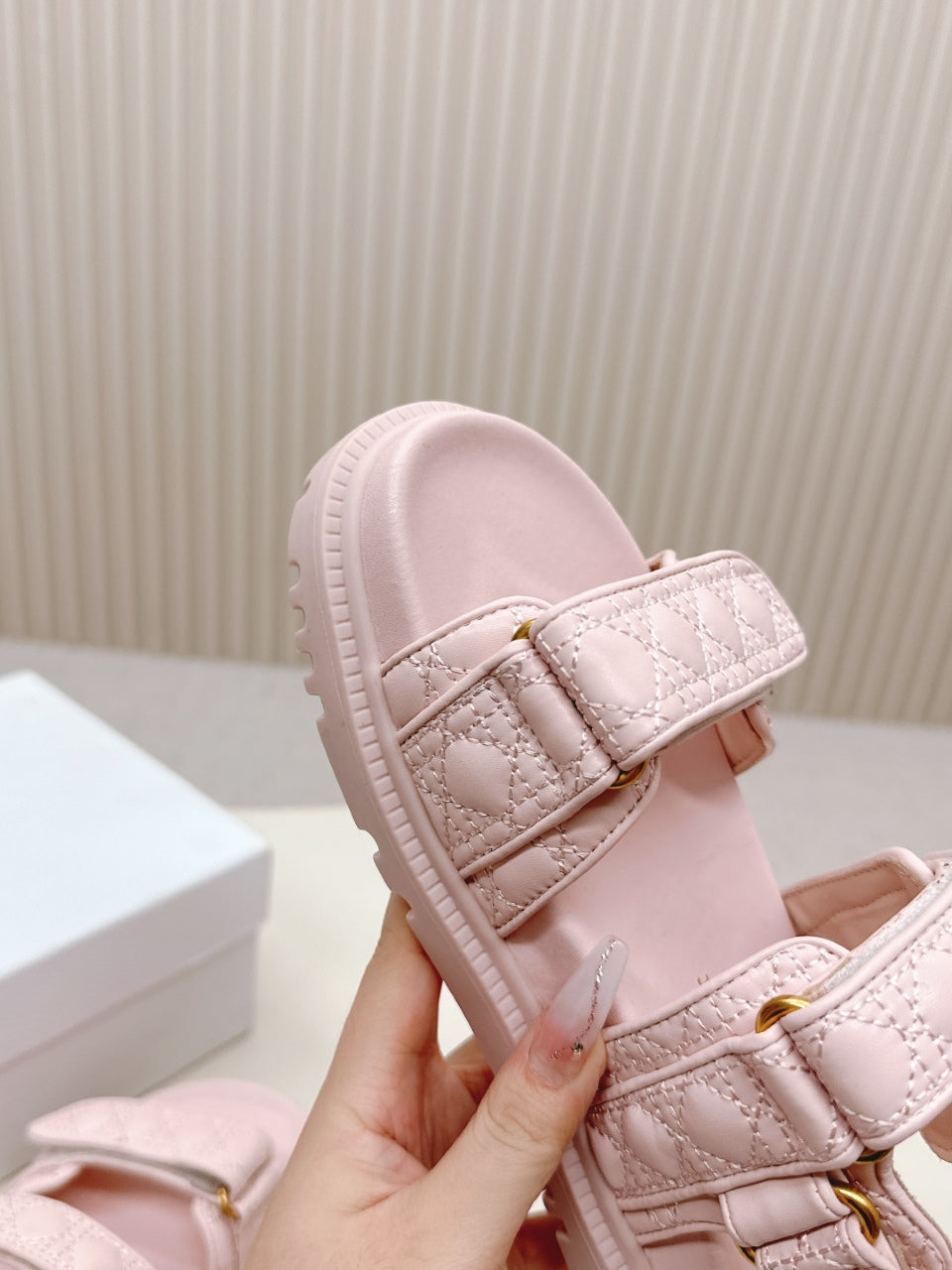 DIOR BACK-STRAP SANDALS 25S IN PASTEL PINK CALFSKIN