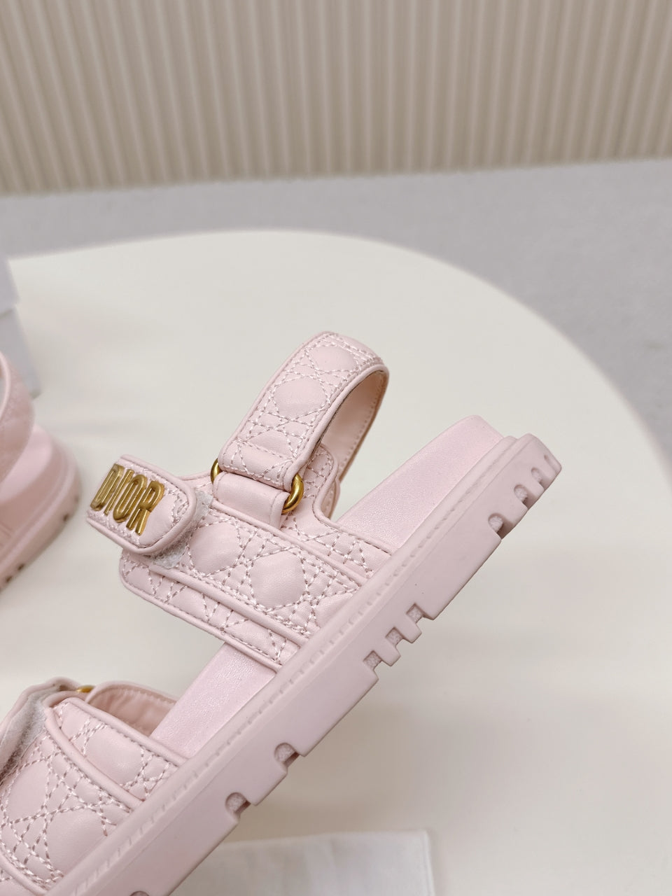 DIOR BACK-STRAP SANDALS 25S IN PASTEL PINK CALFSKIN