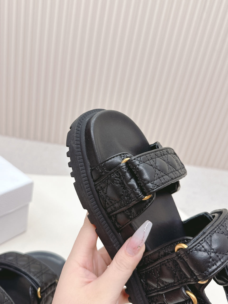 DIOR BACK-STRAP SANDALS 25S IN BLACK CALFSKIN