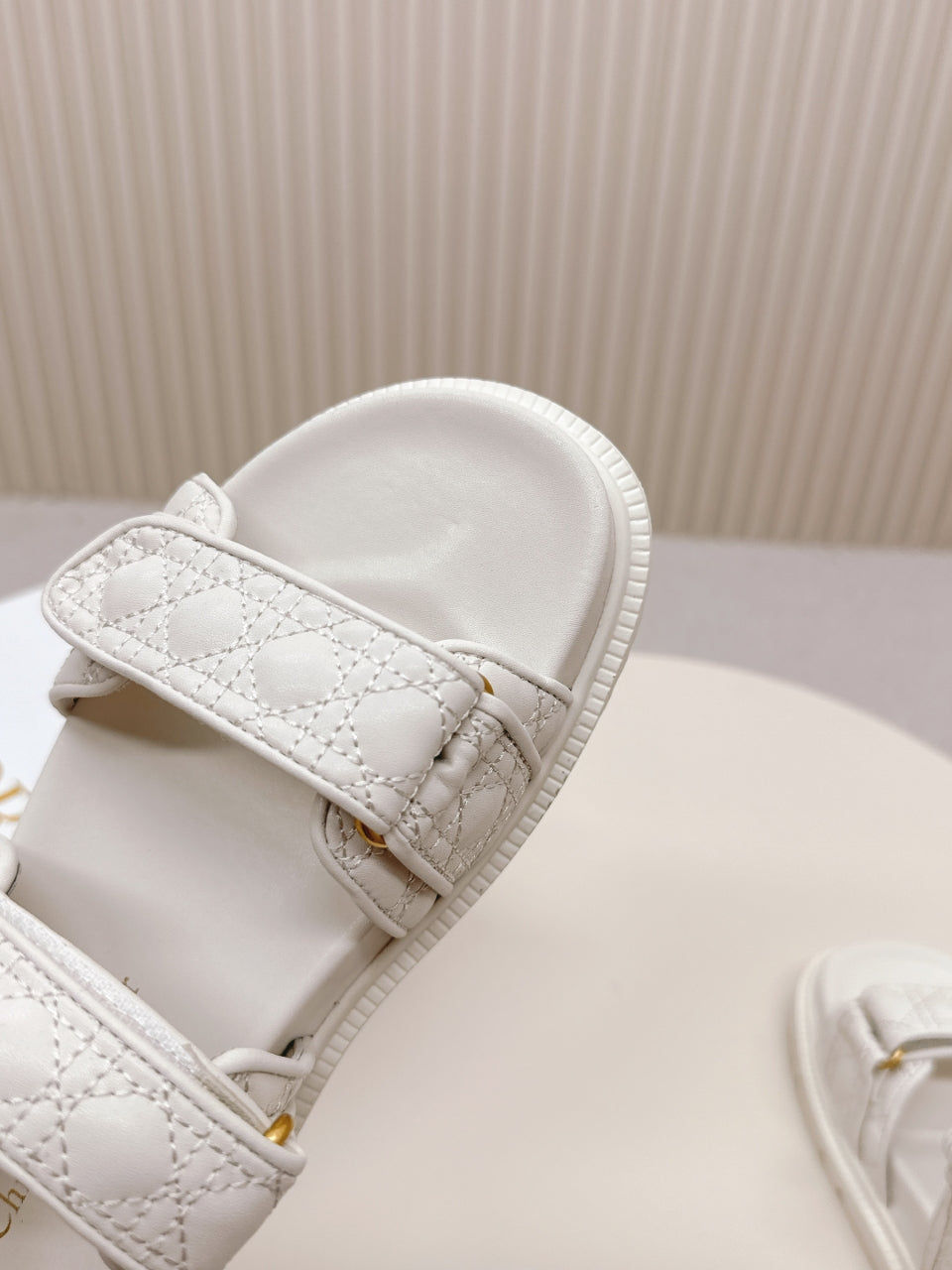 DIOR BACK-STRAP SANDALS 25S IN CREAM WHITE CALFSKIN