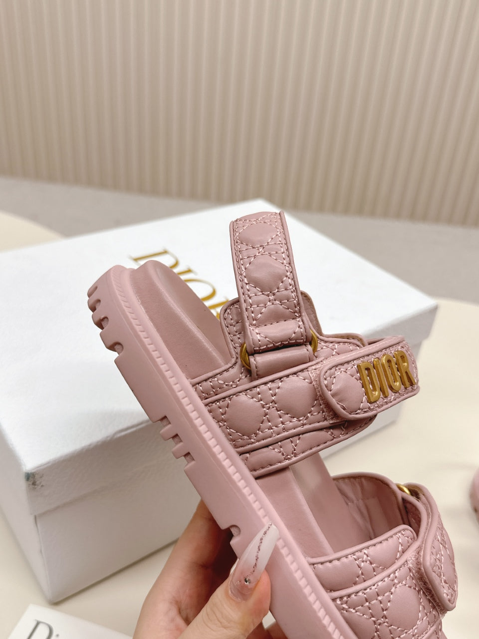 DIOR BACK-STRAP SANDALS 25S IN BABY PINK CALFSKIN