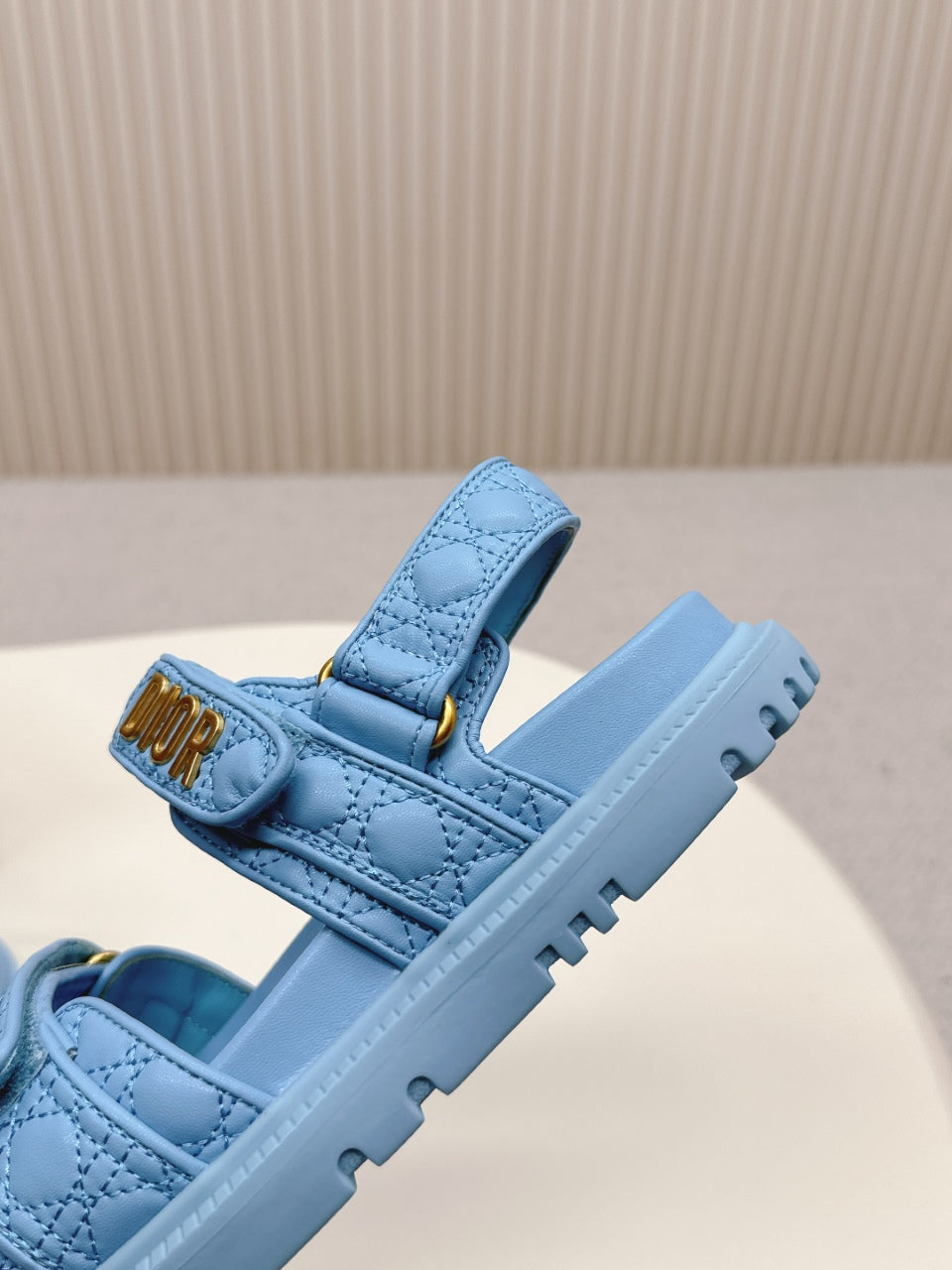 DIOR BACK-STRAP SANDALS 25S IN OCEAN BLUE CALFSKIN