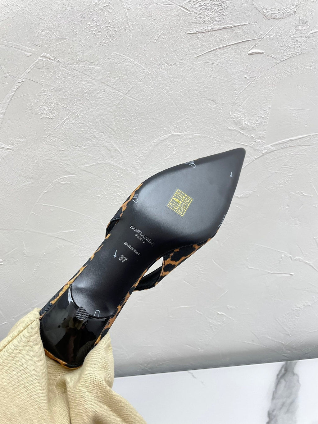 CHERISH SLINGBACK PUMPS 35 IN LEOPARD GROSGRAIN