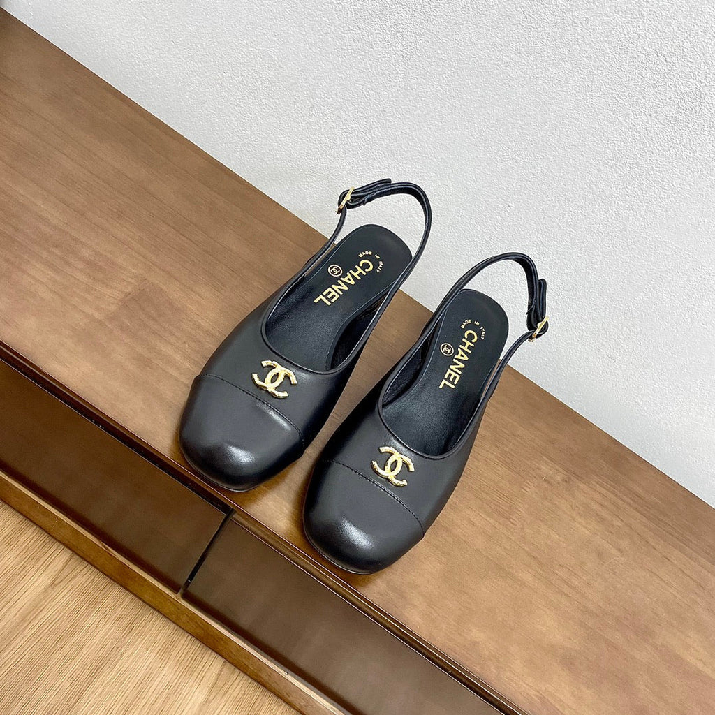 HIGH SLINGBACKS BLACK CALFSKIN