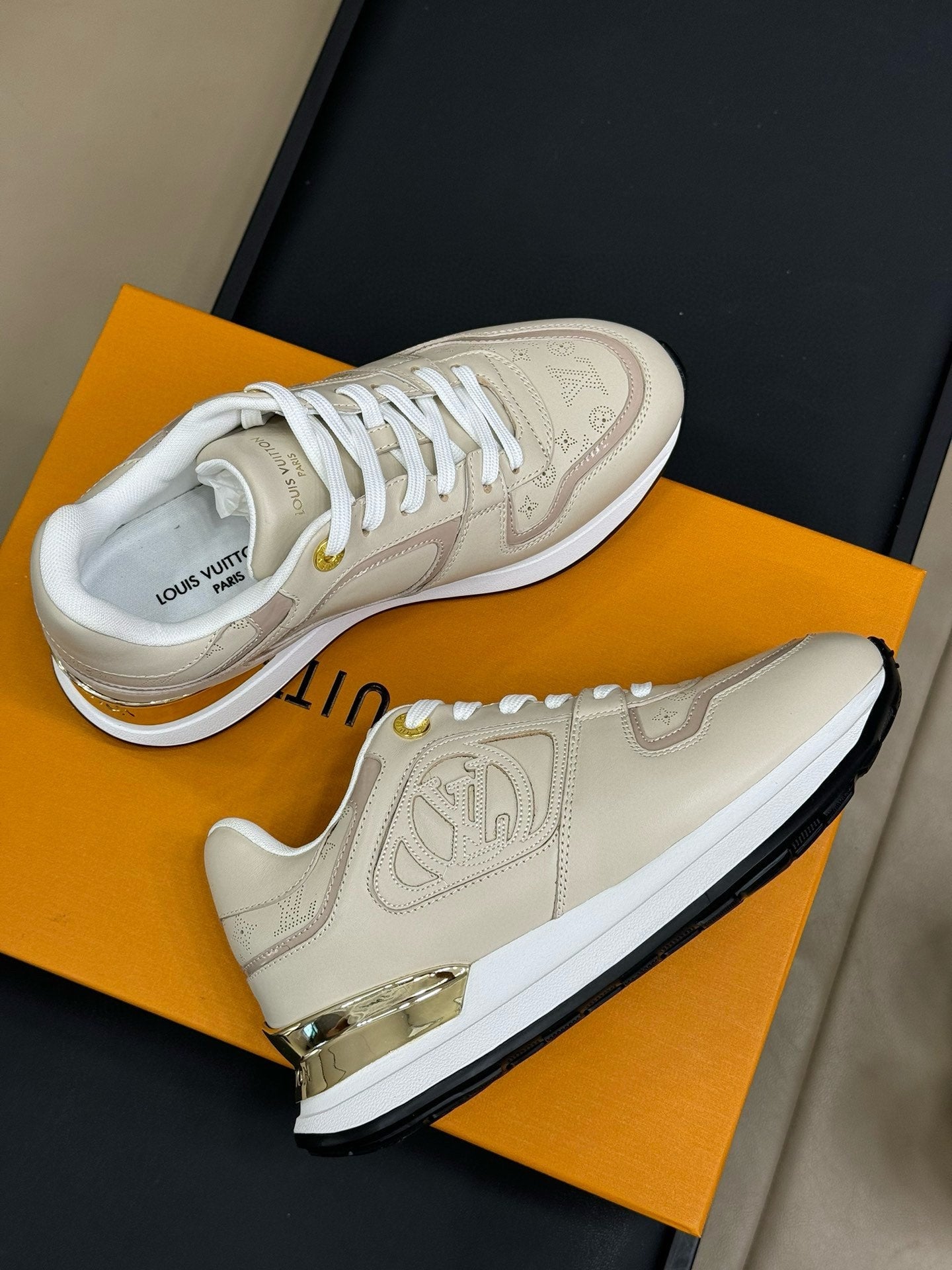 LV NEO RUN AWAY SNEAKER IN KHAKI TAN CALFSKIN