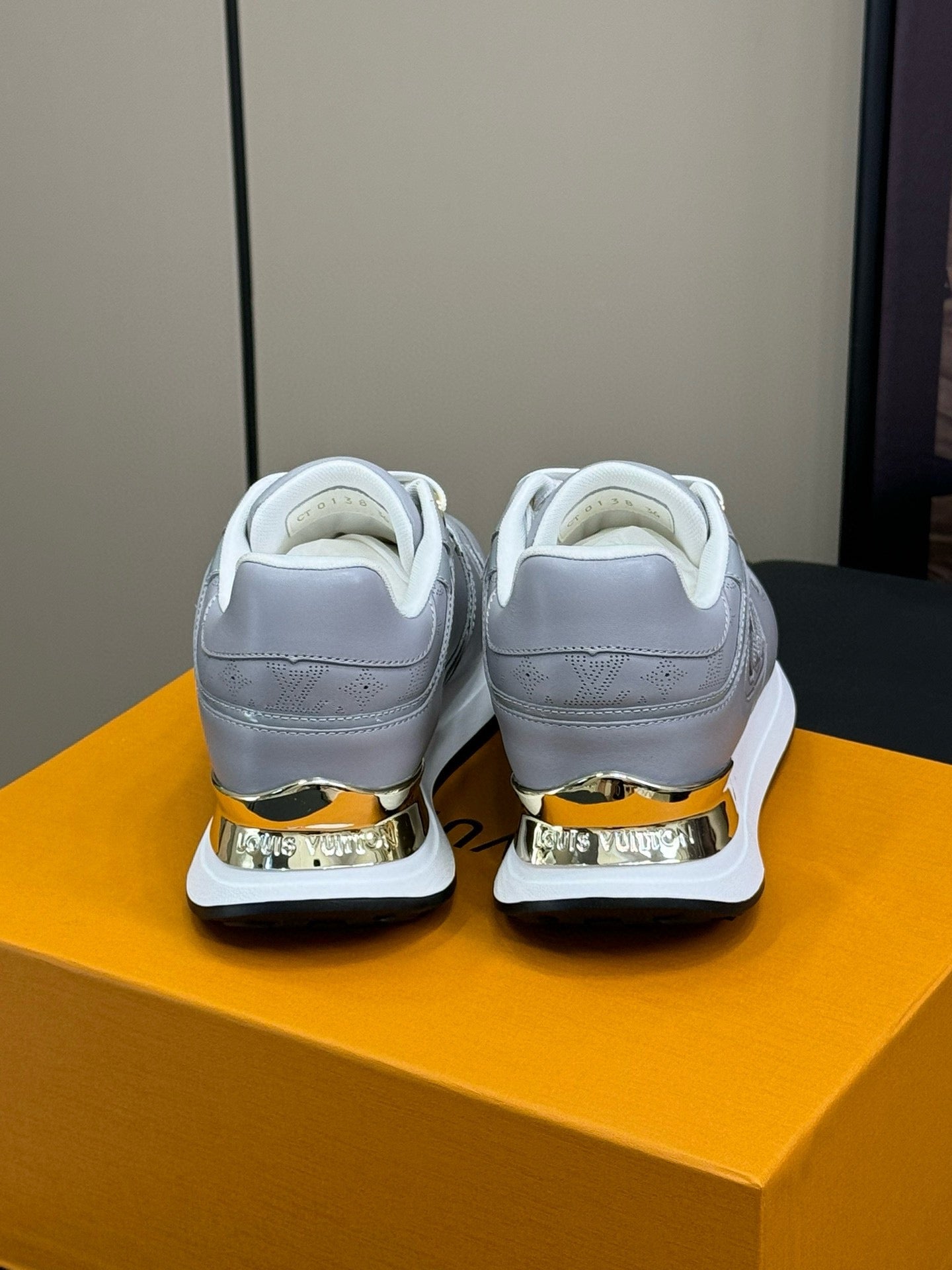 LV NEO RUN AWAY SNEAKER IN STEEL GRAY CALFSKIN