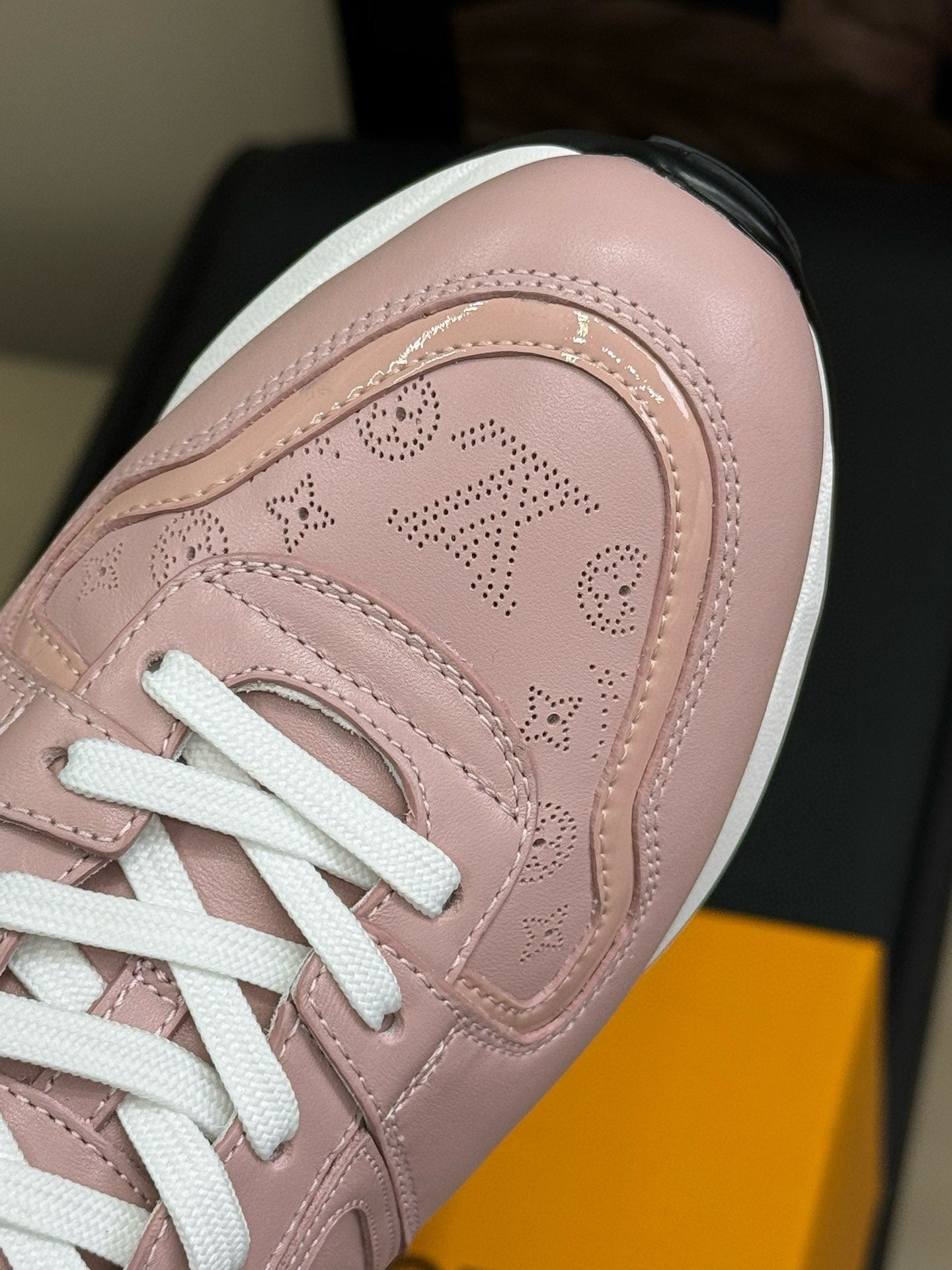 LV NEO RUN AWAY SNEAKER IN PASTEL PINK CALFSKIN