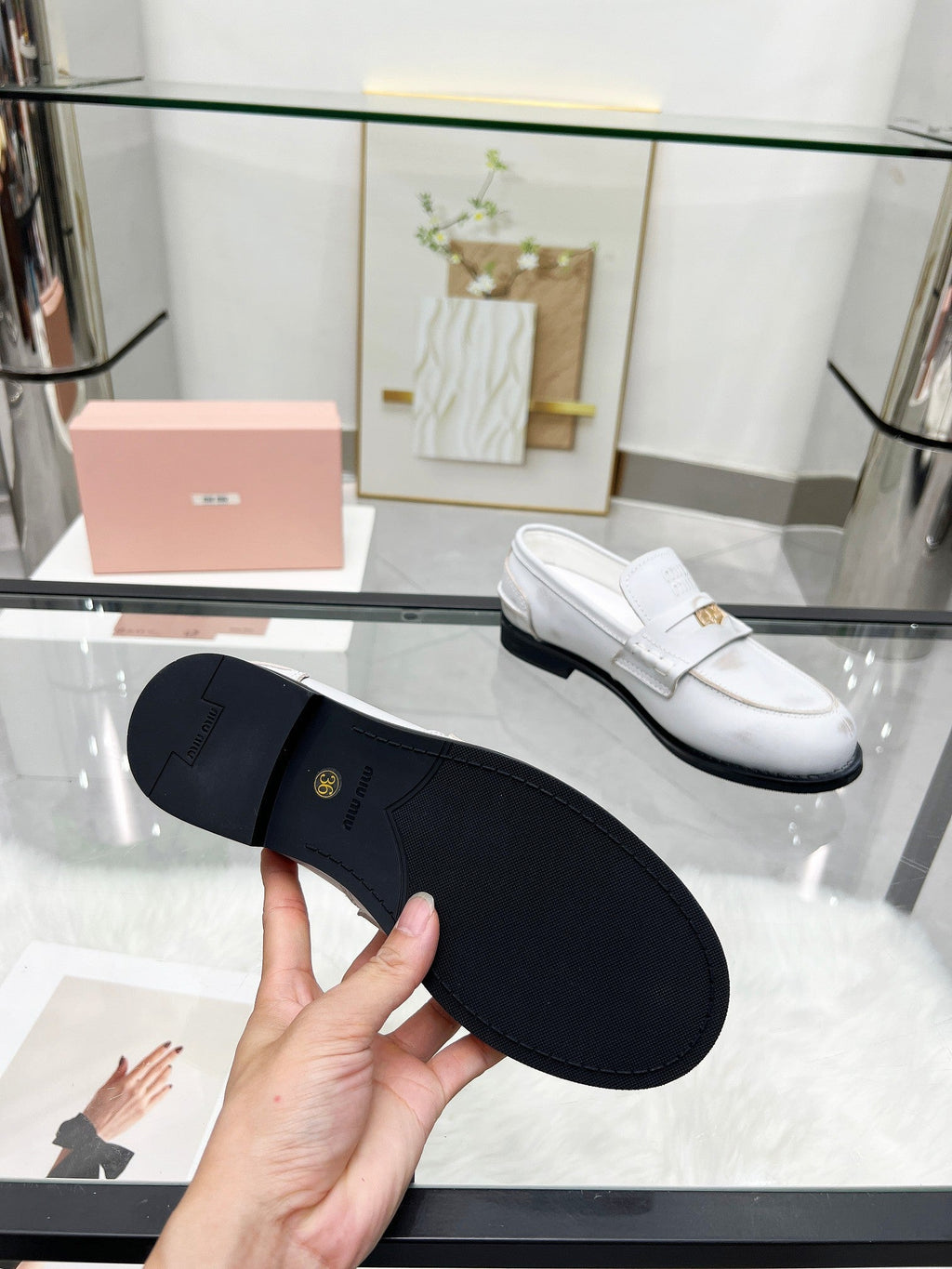 PENNY LOAFERS IN WHITE BLEACHED CALFSKIN