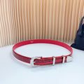 Medium Western Belt 25mm Red Black Snake Embossed Calfskin Silver Loop Shw