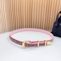 Medium Western Belt 25mm Pink Black Snake Embossed Calfskin Gold Loop Ghw