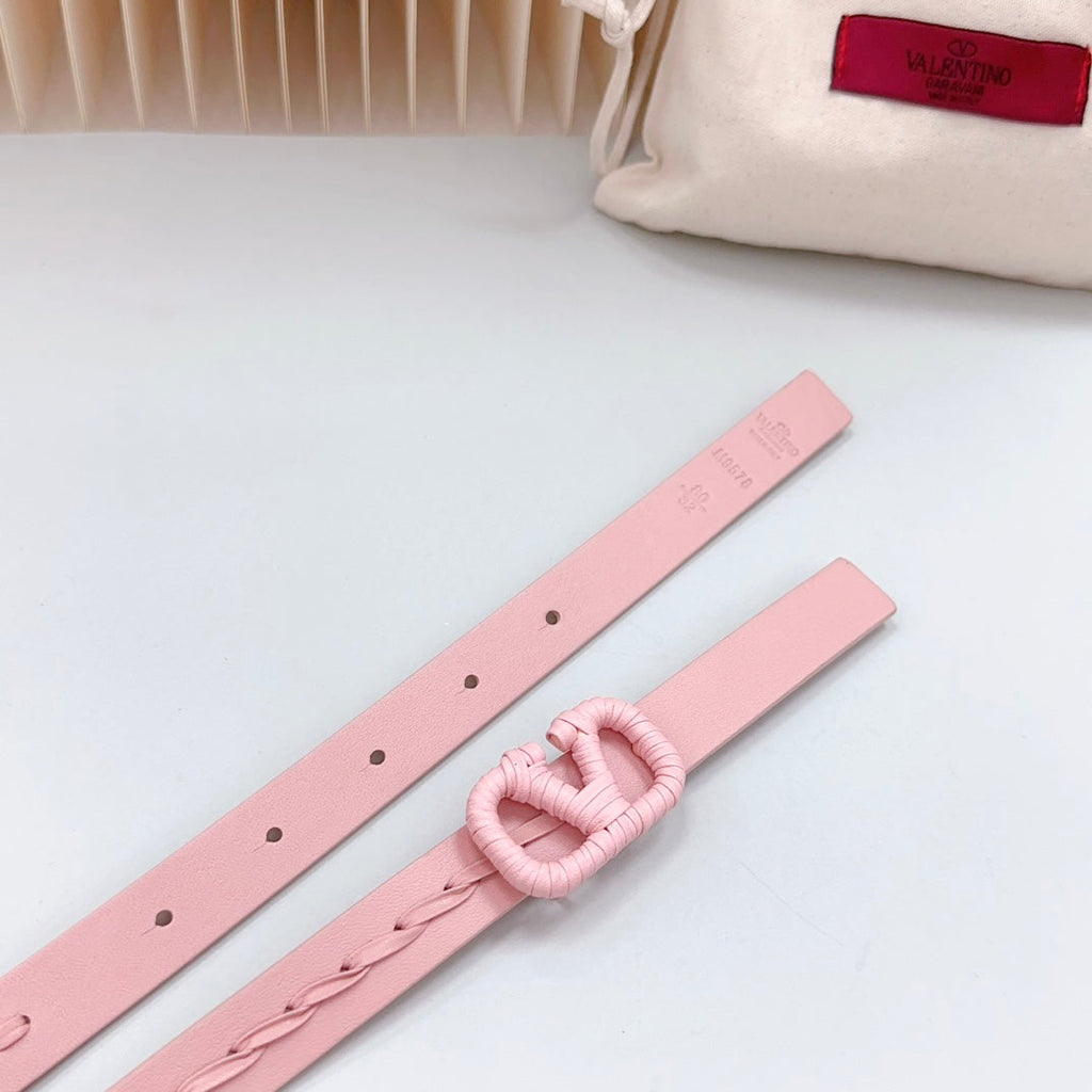 Vlogo Pink Leather Buckle 20mm Pink Belt