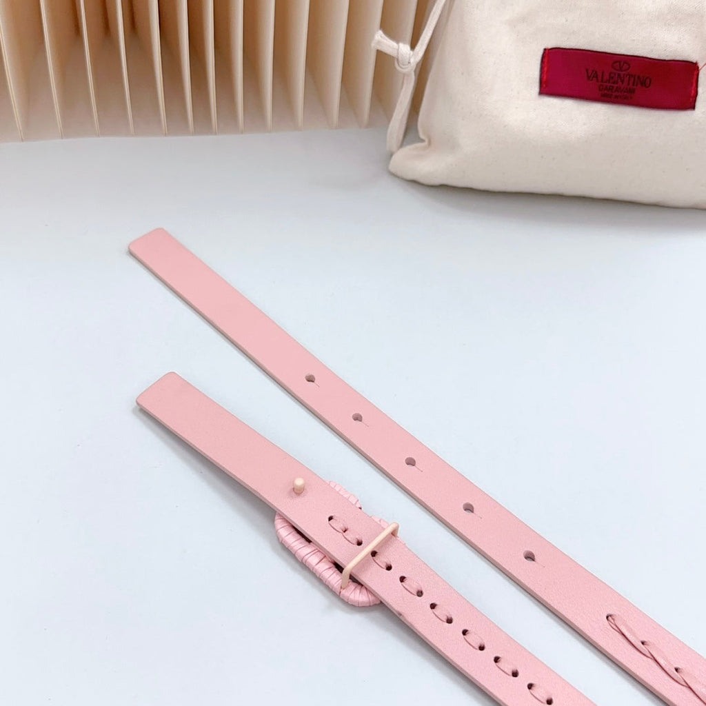 Vlogo Pink Leather Buckle 20mm Pink Belt