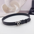 CC 30MM BELT IN BLACK CALFSKIN METAL HARDWARE