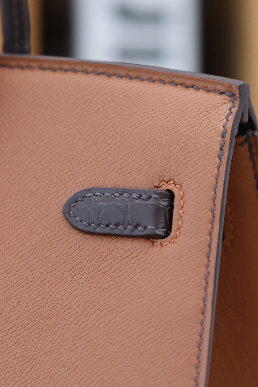 BIRKIN FAUBOURG TOUCH 20 IN CHOCOLATE MIX BRONZE BROWN CALFSKIN WITH SILVER HARDWARE