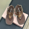 Sandals Chocolate Color Retro Sheepskin