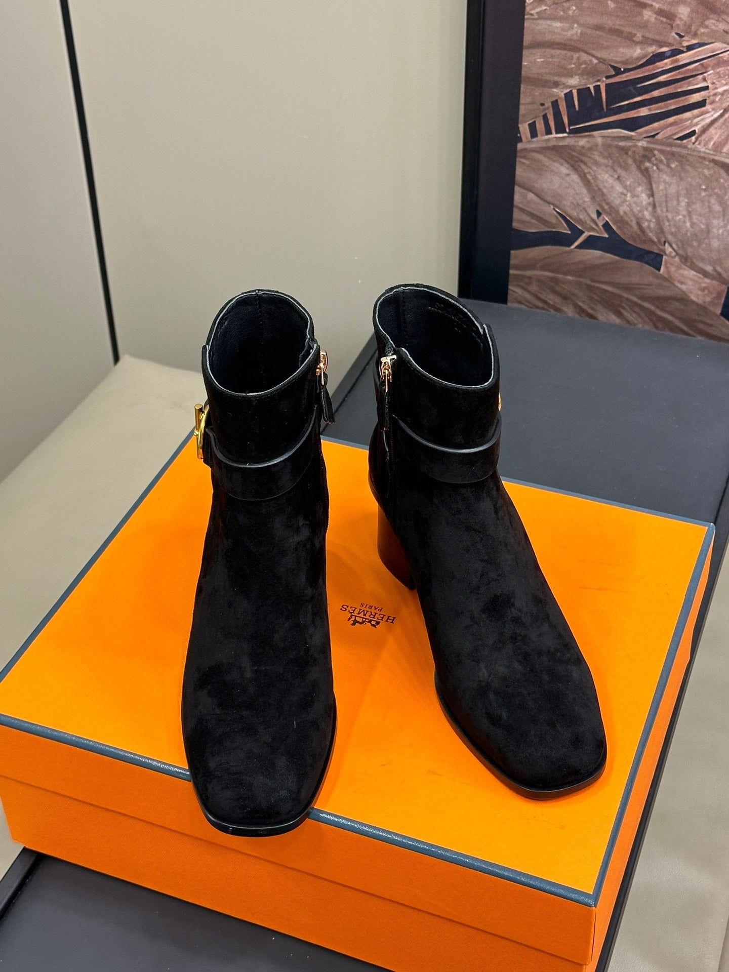 JILL 60 ANKLE BOOT IN BLACK SUEDE