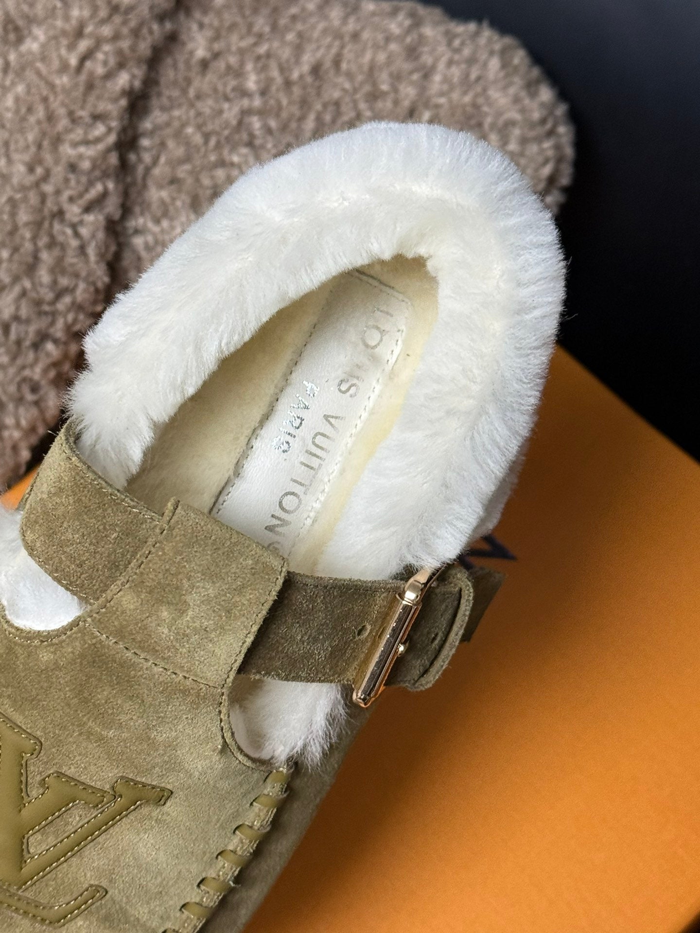COLORADO COMFORT MARY JANE IN SAND BEIGE SUEDE AND SHEARLING LINING