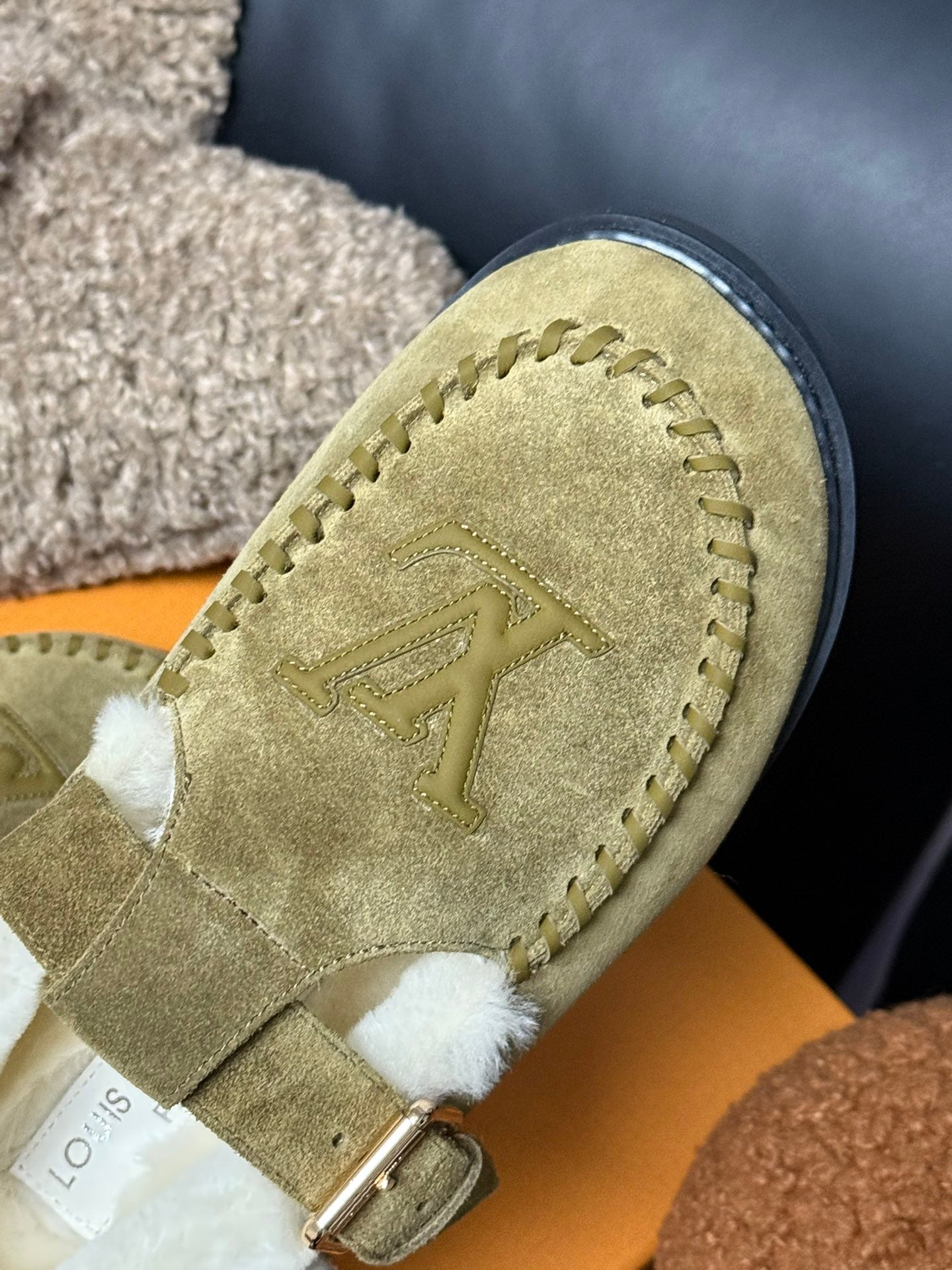 COLORADO COMFORT MARY JANE IN SAND BEIGE SUEDE AND SHEARLING LINING