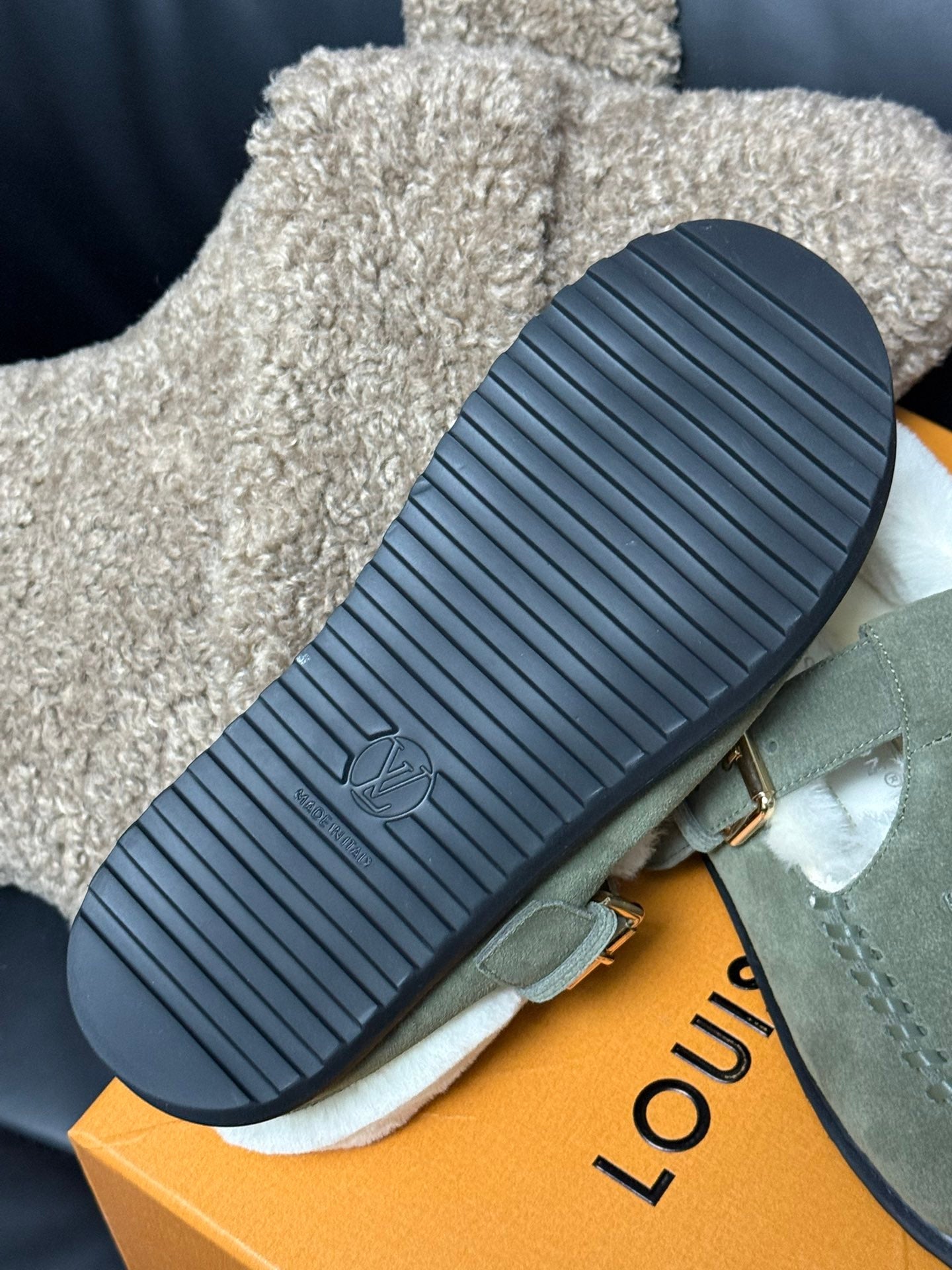 COLORADO COMFORT MARY JANE IN BASIL GREEN SUEDE AND SHEARLING LINING