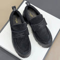 CELINE 25S SERIN CHUNKY LOAFERS 50MM IN BLACK SUEDE