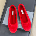 ALAIA 25S BALLET FLATS IN BRIGHT RED VELVET