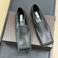 ALAIA 25S SQUARE TOE LOAFER IN BLACK CALFSKIN