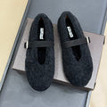 ALAIA 25S COZY MARY JANE SHEARLING FLATS IN BLACK