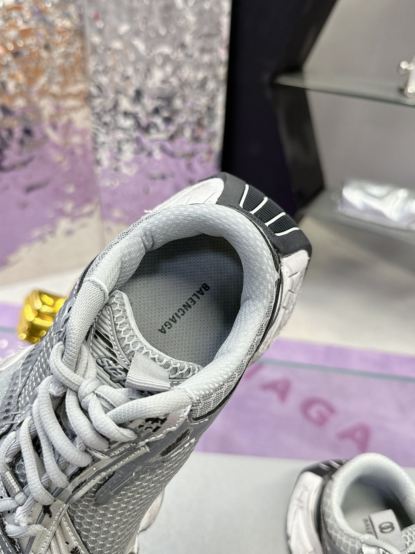 STAPLER SNEAKER IN GRAY POLYURETHANE AND POLYESTER