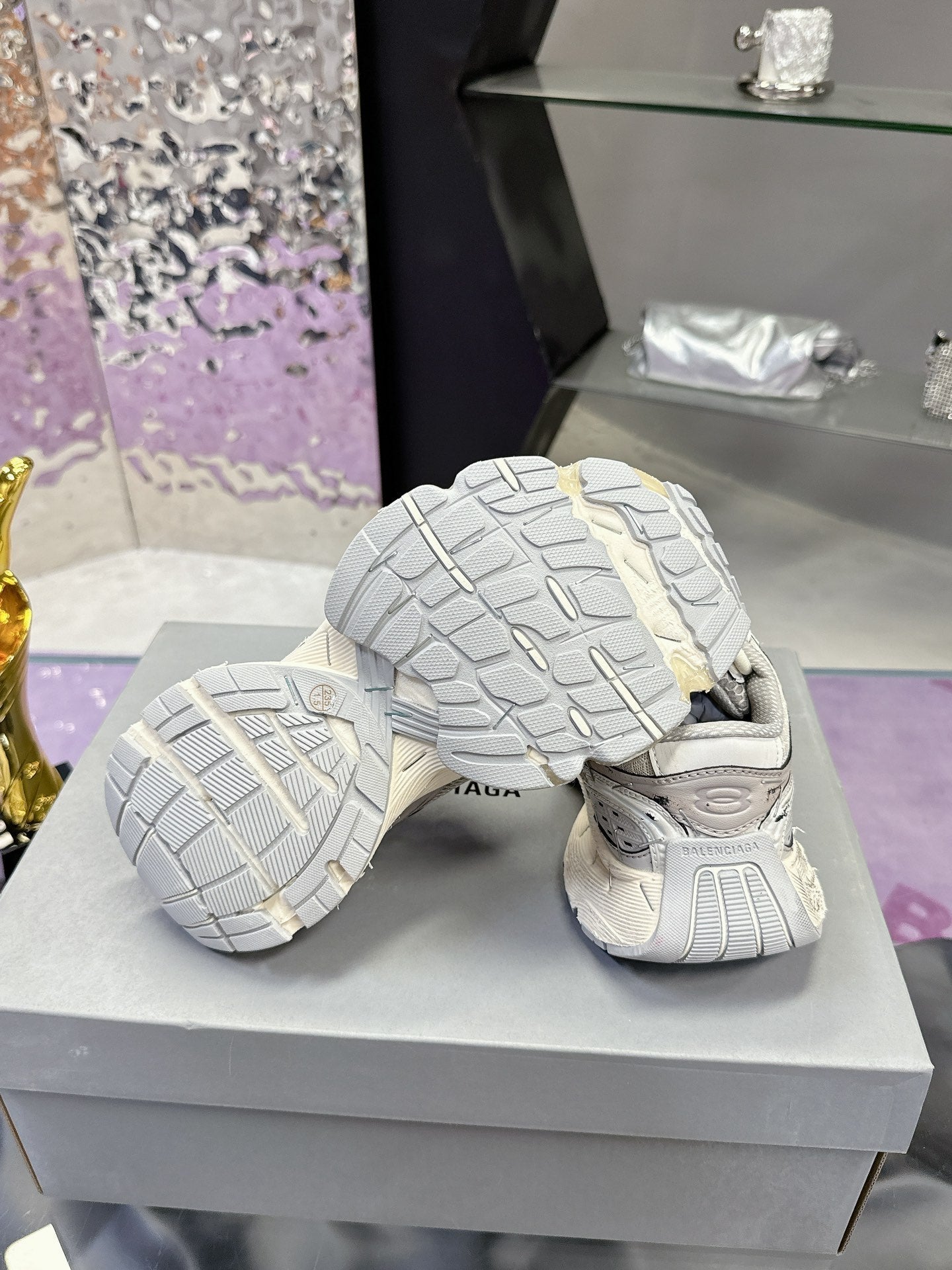 STAPLER SNEAKER IN BEIGE AND GREY POLYURETHANE AND POLYESTER