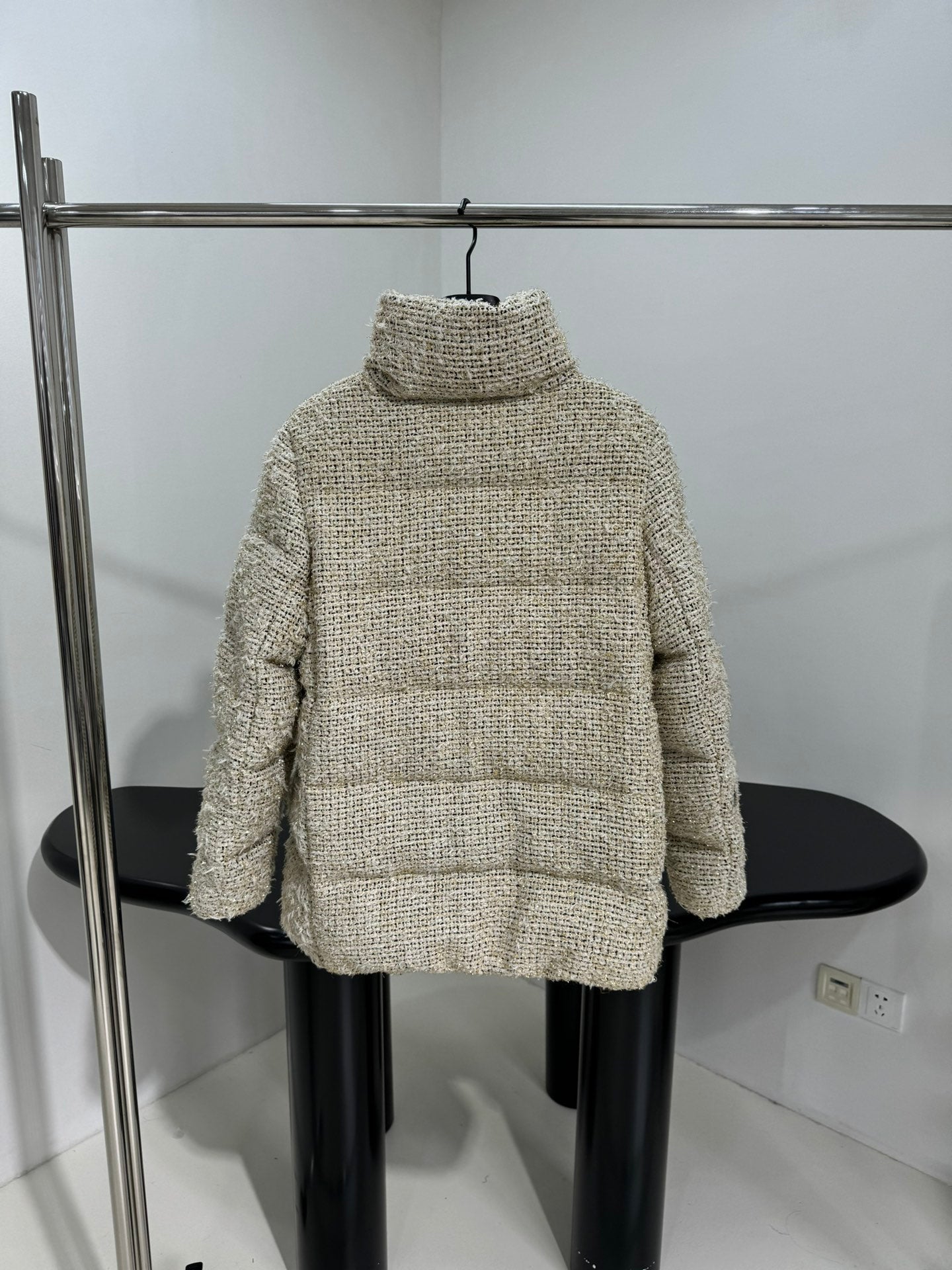 MONCLER 25S COCHELLE TWEED MID-LENGTH DOWN JACKET 202