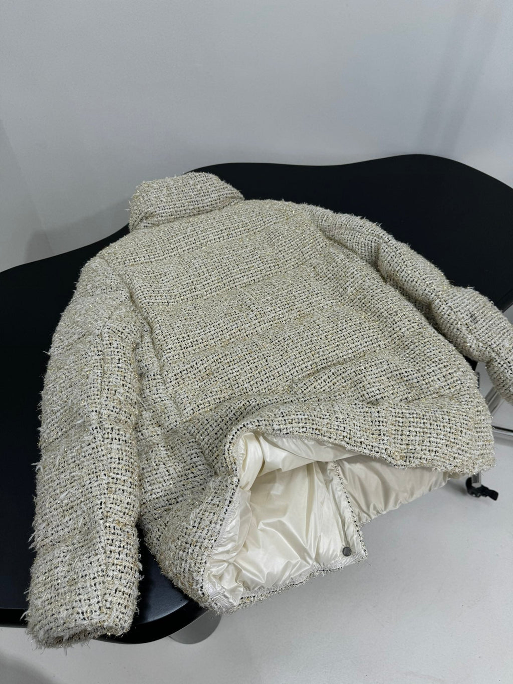 MONCLER 25S COCHELLE TWEED MID-LENGTH DOWN JACKET 202