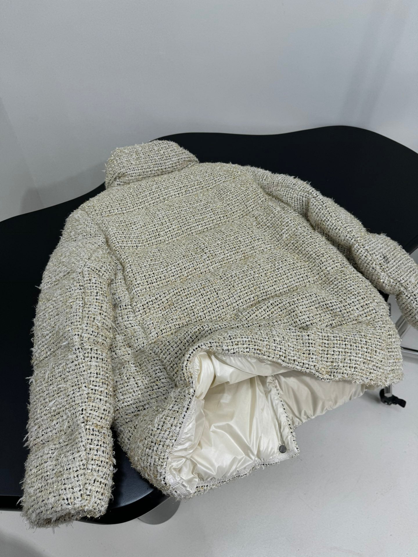 MONCLER 25S COCHELLE TWEED MID-LENGTH DOWN JACKET 202