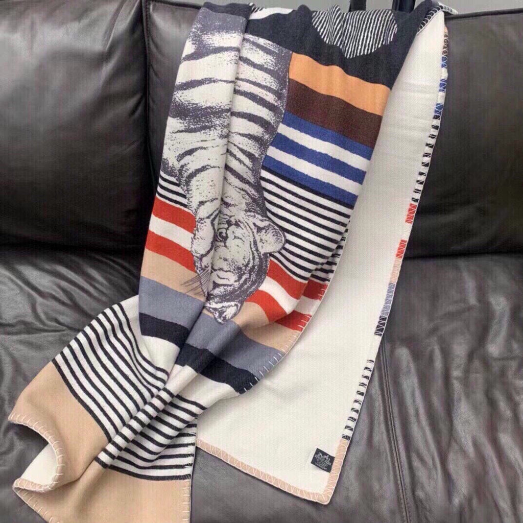 TIGRE BAYADERE BLANKET 170 CM IN COLORFUL CASHMERE 390805