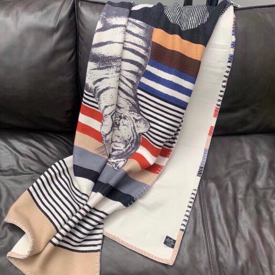 TIGRE BAYADERE BLANKET 170 CM IN COLORFUL CASHMERE 390805