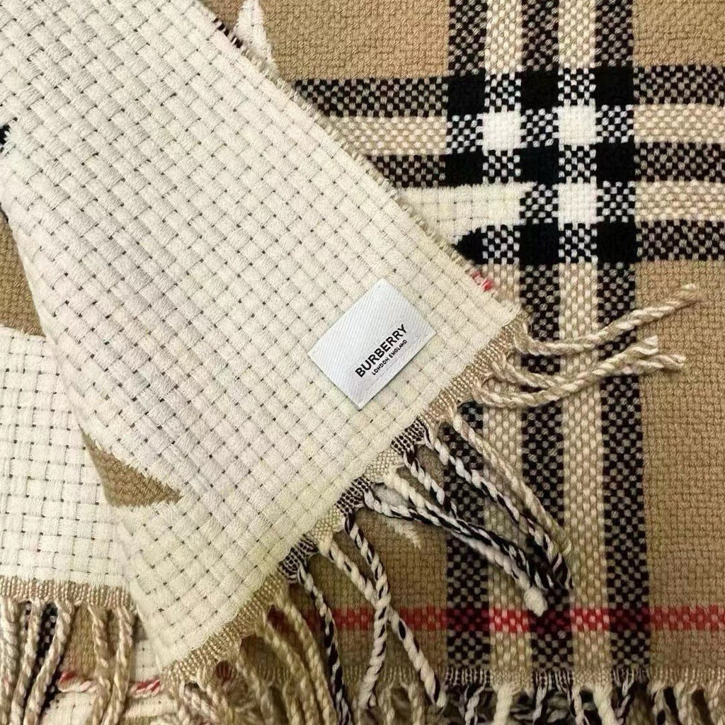 SCARF 205 CM IN CAMEL BEIGE MIX WHITE WOOL AND CASHMERE 408559