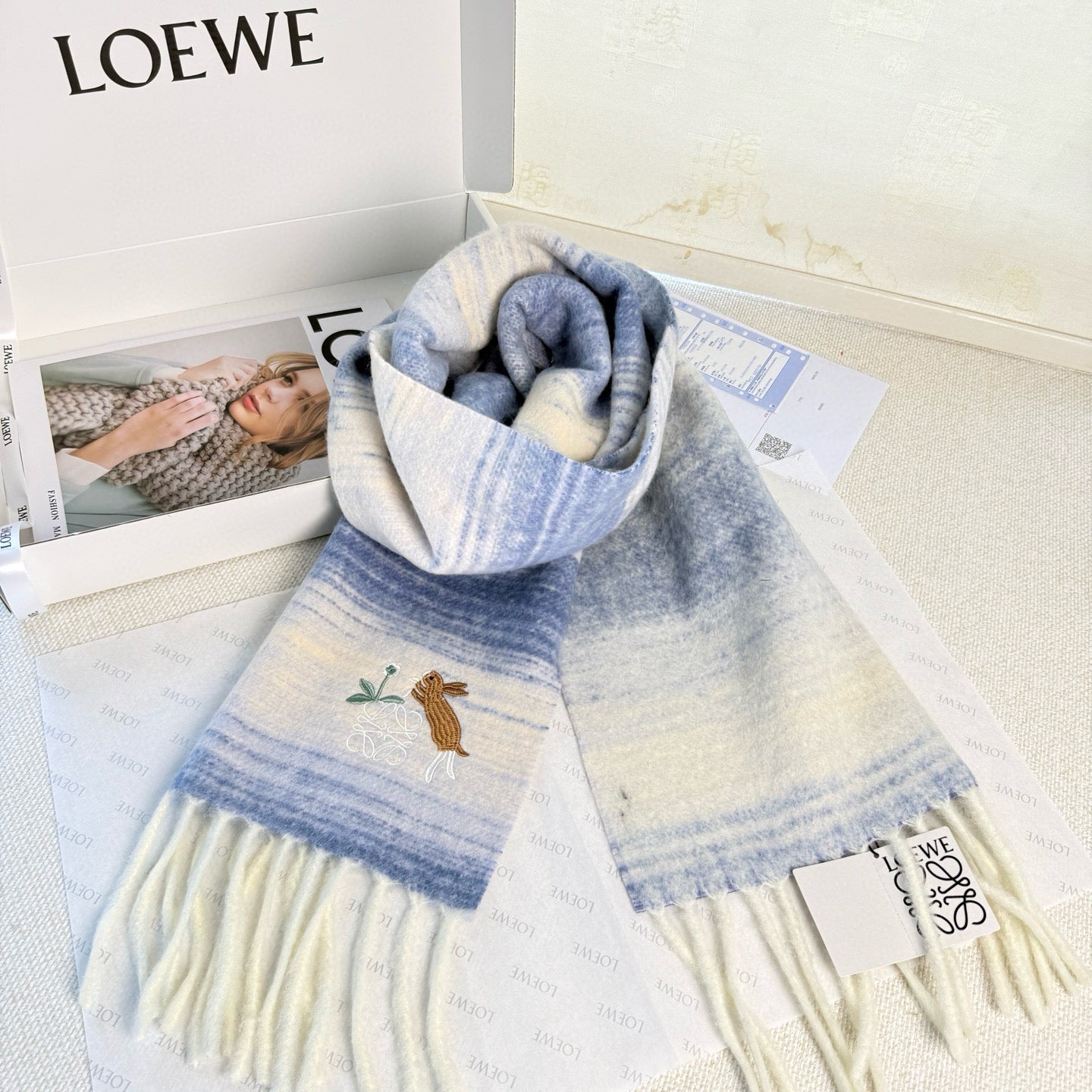 LOEWE 25S SCARF 180 IN MOHAIR WOOL 861429