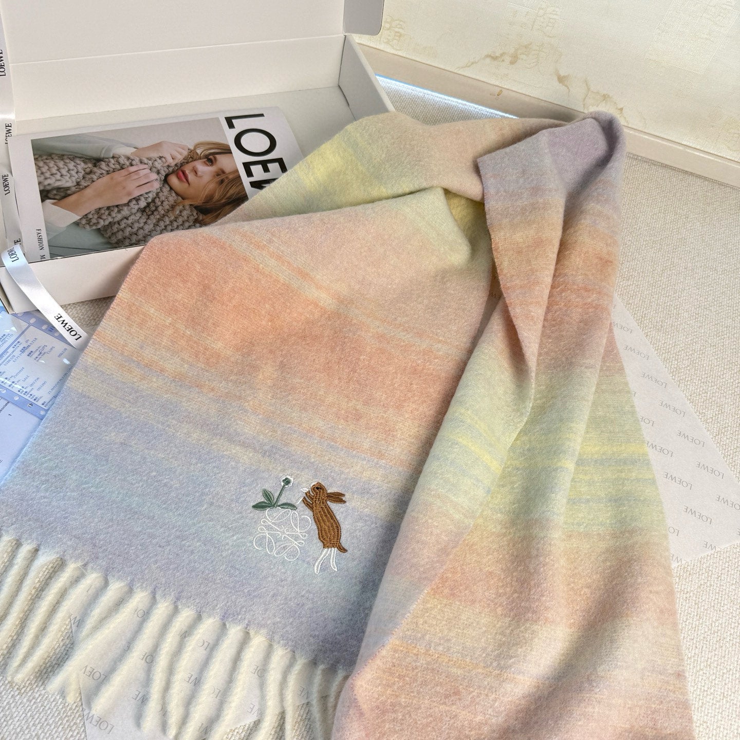 LOEWE 25S SCARF 180 IN MOHAIR WOOL 861430