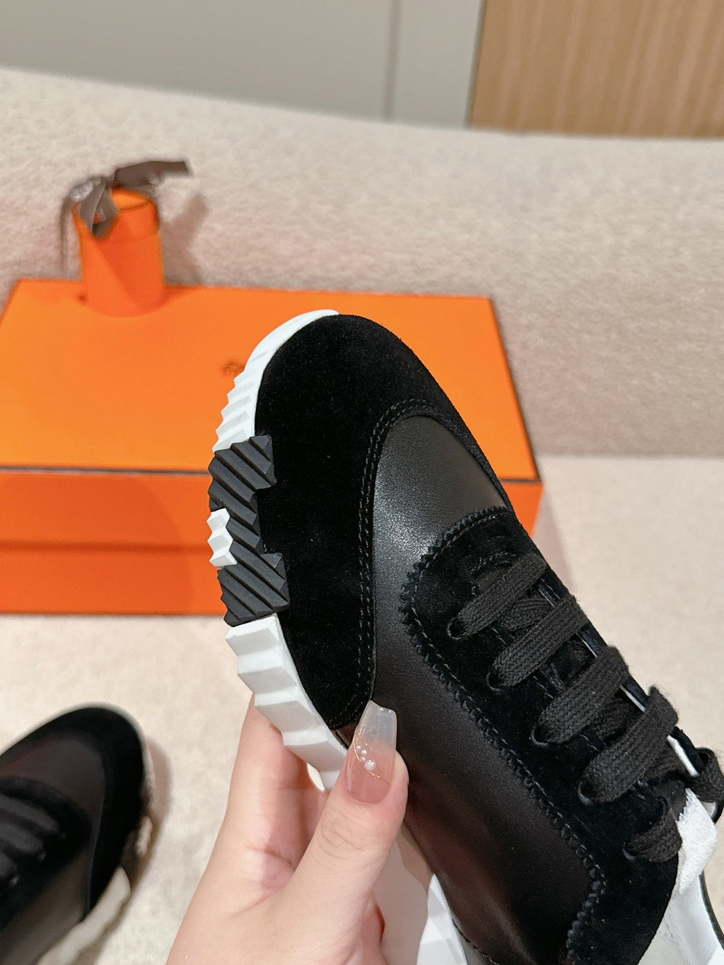 MAINLAND SNEAKER IN BLACK SUEDE AND CALFSKIN