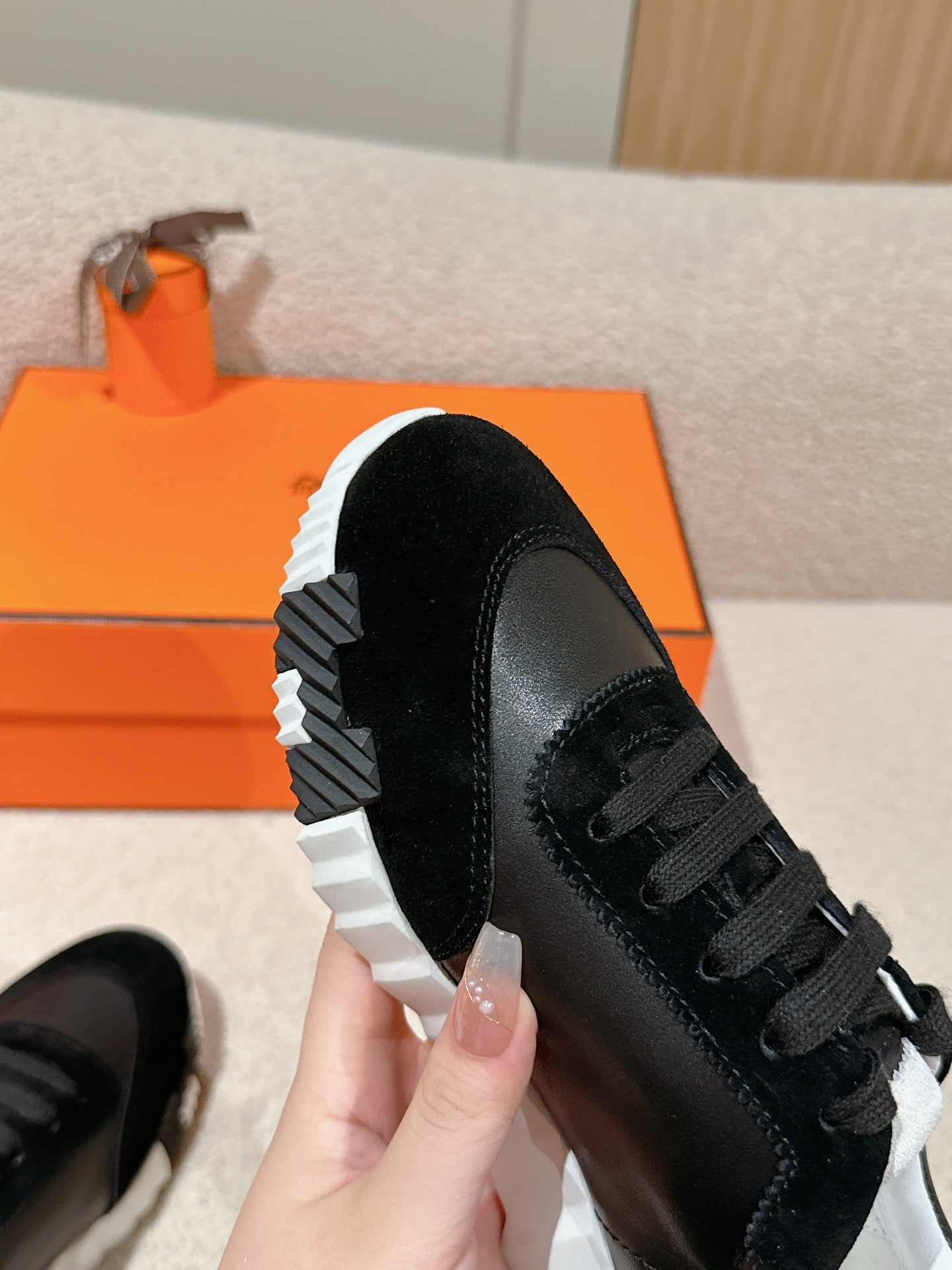 MAINLAND SNEAKER IN BLACK SUEDE AND CALFSKIN