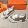 MAINLAND SNEAKER IN PALE GRAY SUEDE AND LIGHT BROWN BREATHABLE MESH FABRIC