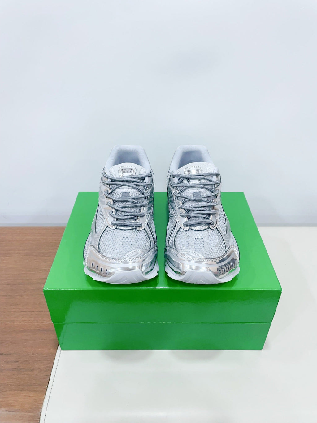 ORBIT SNEAKER IN SILVER TECHNICAL FABRIC AND METALLIC MESH