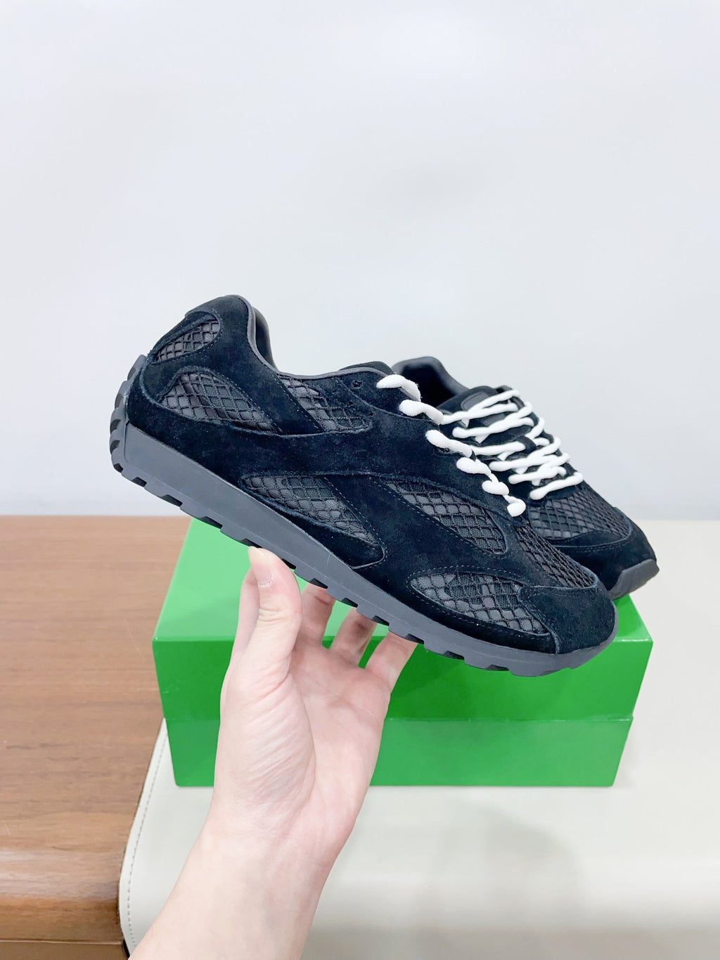 ORBIT SNEAKER IN BLACK SUEDE AND TECHNICAL MESH