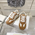 DIOR 25S C'EST DIOR SNEAKER IN WHITE HAZELNUT CALFSKIN AND SUEDE